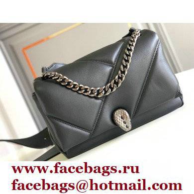 Bvlgari Serpenti Cabochon Crossbody Bag 22.5cm with Detachable Shoulder Strap Black 2021 - Click Image to Close
