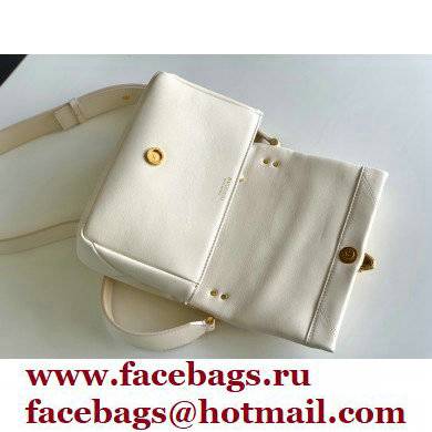 Bvlgari Serpenti Cabochon Crossbody Bag 22.5cm with Detachable Shoulder Strap White 2021