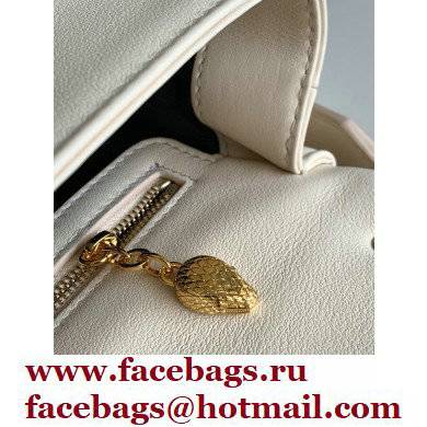 Bvlgari Serpenti Cabochon Crossbody Bag 22.5cm with Detachable Shoulder Strap White 2021