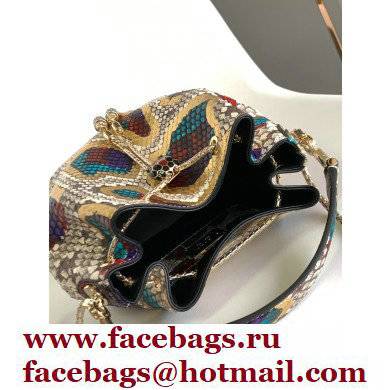 Bvlgari Serpenti Forever Bucket Bag 16cm Karung Leather Snake Gold 2021 - Click Image to Close