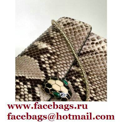 Bvlgari Serpenti Forever Crossbody Bag 27cm Karung Leather Snake Gray 2021 - Click Image to Close