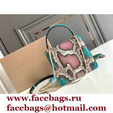 Bvlgari Serpenti Forever Top Handle Crossbody Bag 18cm Karung Leather Snake Green 2021 - Click Image to Close