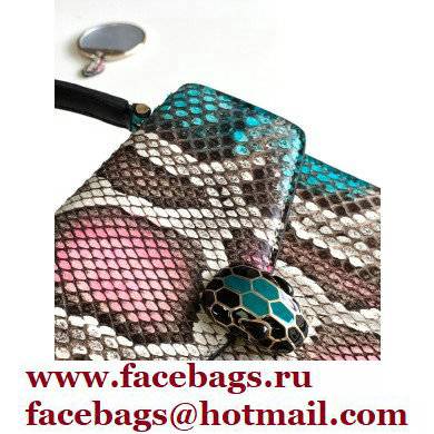 Bvlgari Serpenti Forever Top Handle Crossbody Bag 18cm Karung Leather Snake Green 2021