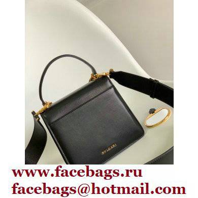 Bvlgari Serpenti Forever Top Handle Crossbody Bag 18cm with Detachable Shoulder Strap Black/Gold 2021 - Click Image to Close