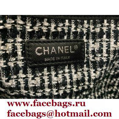 Chanel Calfskin/Tweed Shopping Tote Bag AS8485 White 2021