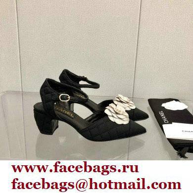 Chanel Camellia Open Shoes Slingbacks G38365 Grosgrain Black/White 2021