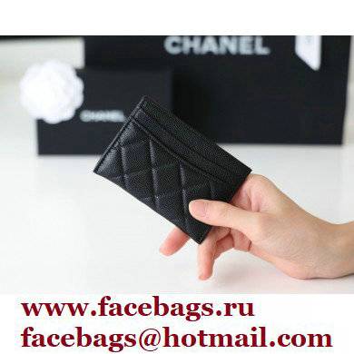 Chanel Classic Card Holder AP0213 in Original Grained Calfskin Black