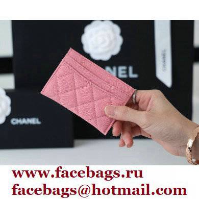 Chanel Classic Card Holder AP0213 in Original Grained Calfskin Pink