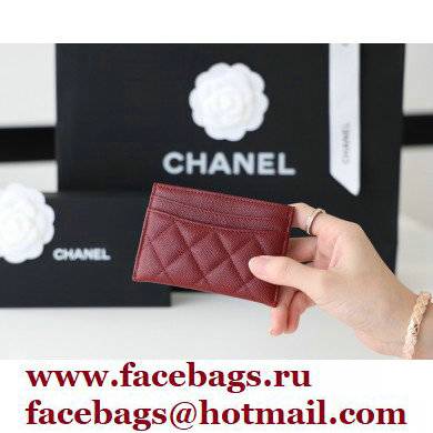 Chanel Classic Card Holder AP0213 in Original Grained Calfskin Red