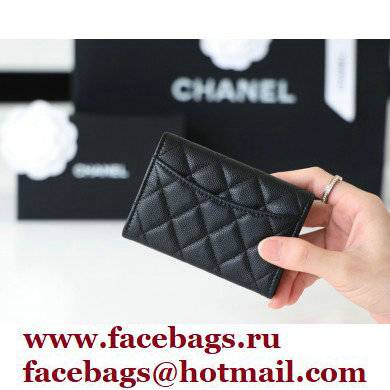 Chanel Classic Card Holder AP0214 in Original Grained Calfskin Black
