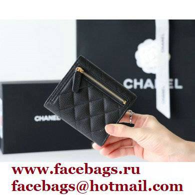 Chanel Classic Small Flap Wallet AP0231 in Original Grained Calfskin Black/Silver