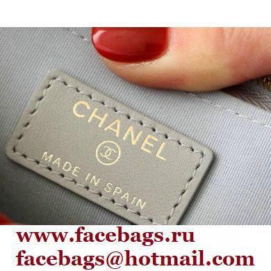 Chanel Classic Zipped Coin Purse AP0216 in Original Grained Calfskin Light Gray
