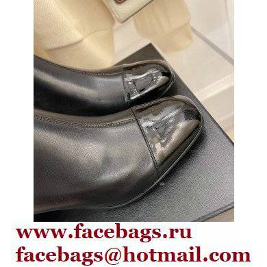 Chanel Heel 5cm Ankle Boots Lambskin/Patent Black 2021