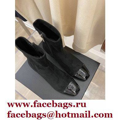 Chanel Heel 5cm Ankle Boots Suede/Patent Black 2021