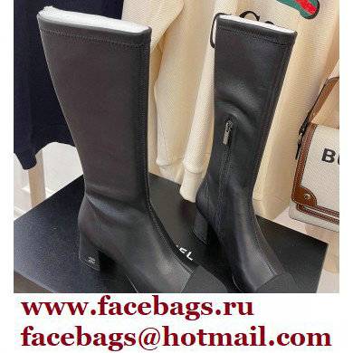 Chanel Heel 5cm High Boots Lambskin/Grosgrain Black 2021