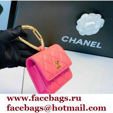Chanel Lambskin Card Holder with Jewel Hook AP2397 Pink 2021