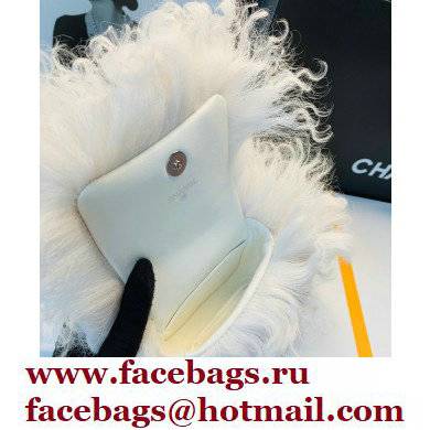 Chanel Lambskin Card Holder with Jewel Hook AP2397 Shearling White 2021