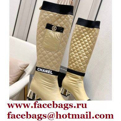 Chanel Mixed Fibers Heel 5cm High Boots G38428 Beige 2021
