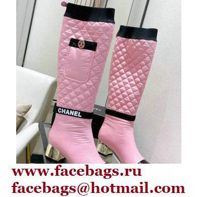 Chanel Mixed Fibers Heel 5cm High Boots G38428 Pink 2021