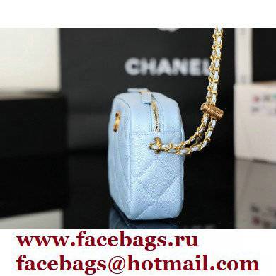 Chanel Pearl Calfskin Camera Bag AS2856 in Original Quality Light Blue 2021