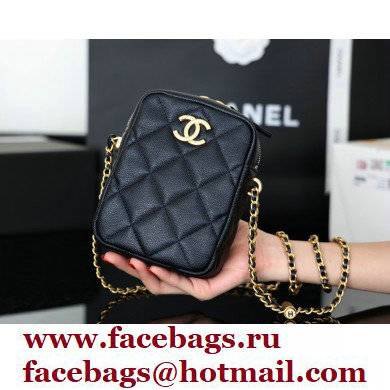 Chanel Pearl Calfskin Vertical Camera Bag AS2857 in Original Quality Black 2021