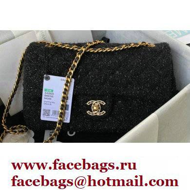 Chanel Tweed Medium Classic Flap Bag AS2820 Black 2021