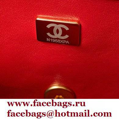 Chanel Tweed Medium Classic Flap Bag AS2820 Red 2021