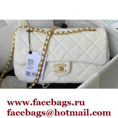 Chanel Tweed Medium Classic Flap Bag AS2820 White 2021