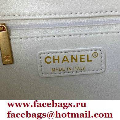 Chanel Tweed Medium Classic Flap Bag AS2820 White 2021