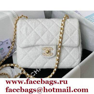 Chanel Tweed Small Classic Flap Bag AS2819 White 2021