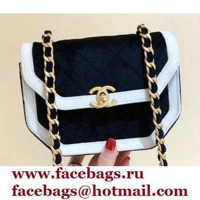 Chanel Velvet Mini Flap Bag AS2597 in Original Quality Black/White 2021