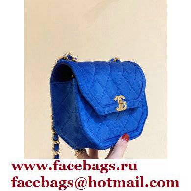 Chanel Velvet Mini Flap Bag AS2597 in Original Quality Blue 2021