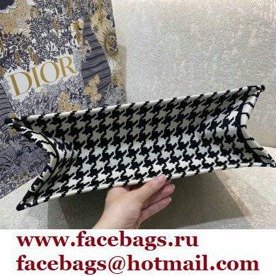 Dior Book Tote Bag in Houndstooth Embroidery Black 2021 - Click Image to Close