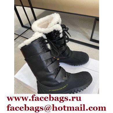 Dior Calfskin and Lambskin Wool Ankle Boots Black 2021