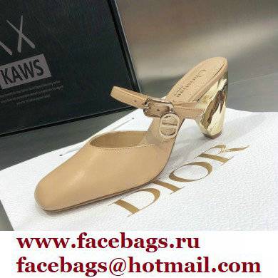 Dior Heel 9cm Calfskin Rhodes Mules Nude 2021