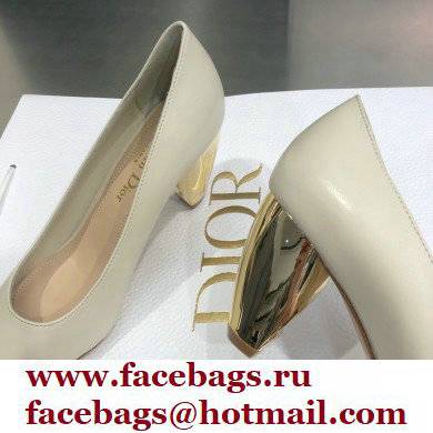 Dior Heel 9cm Calfskin Rhodes Pumps White 2021