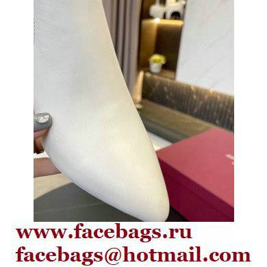 Ferragamo Heel 5.5cm Leather Chelsea Ankle Boots White 2021 - Click Image to Close