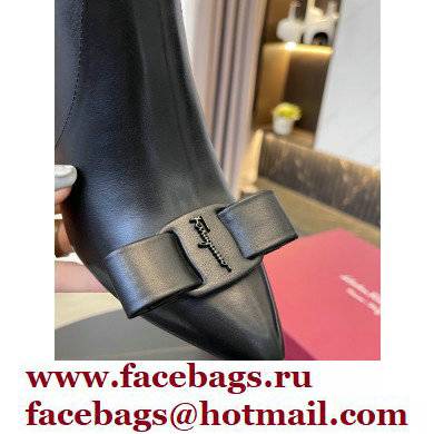 Ferragamo Heel 5.5cm Leather Viva Bootie Ankle Boots Black 2021 - Click Image to Close