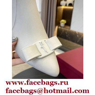 Ferragamo Heel 5.5cm Leather Viva Bootie Ankle Boots White 2021 - Click Image to Close