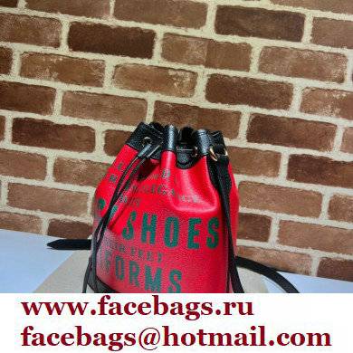 Gucci 100 Mini Bucket Bag 676682 Red Leather 2021