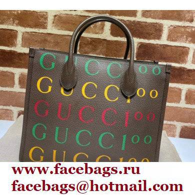 Gucci 100 Small Tote Bag 680956 Brown Leather 2021 - Click Image to Close