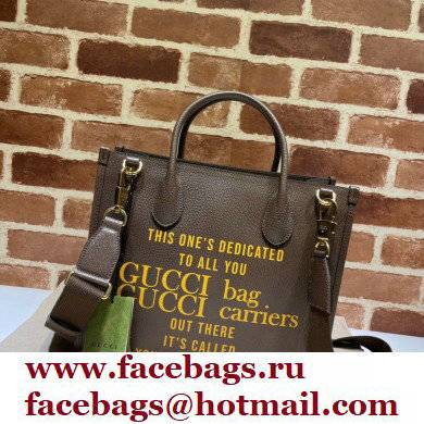 Gucci 100 Small Tote Bag 680956 Brown Leather 2021