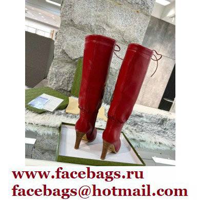 Gucci 8.5cm heel leather Boots red