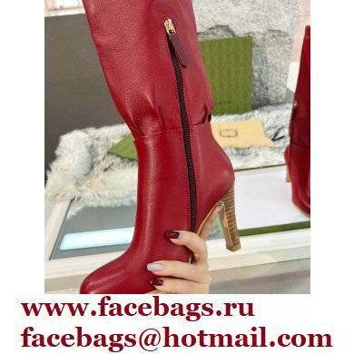 Gucci 8.5cm heel leather Boots red