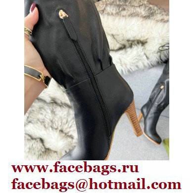 Gucci 8.5cm heel leather long Boots black
