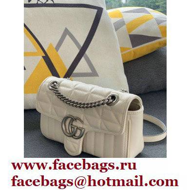 Gucci Aria Collection GG Marmont Mini Shoulder Bag 446744 White 2021