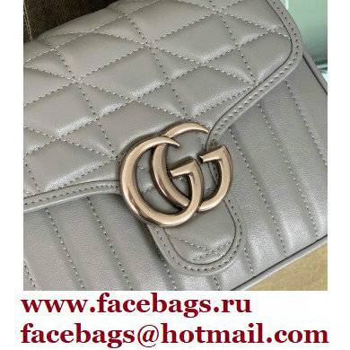 Gucci Aria Collection GG Marmont Mini Top Handle Bag 583571 Grey 2021 - Click Image to Close