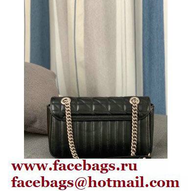 Gucci Aria Collection GG Marmont Small Shoulder Bag 443497 Black 2021 - Click Image to Close