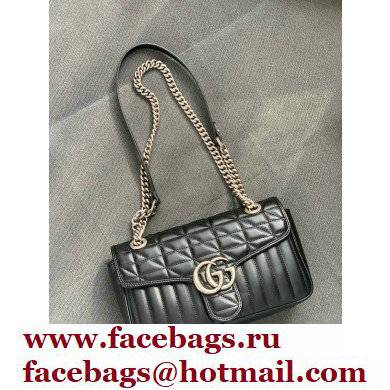 Gucci Aria Collection GG Marmont Small Shoulder Bag 443497 Black 2021 - Click Image to Close