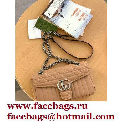 Gucci Aria Collection GG Marmont Small Shoulder Bag 443497 Rose Beige 2021 - Click Image to Close
